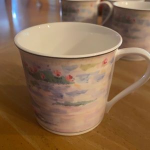 Mikasa coffee cups, set of 6, Monet pattern. Beautiful, perfect condition